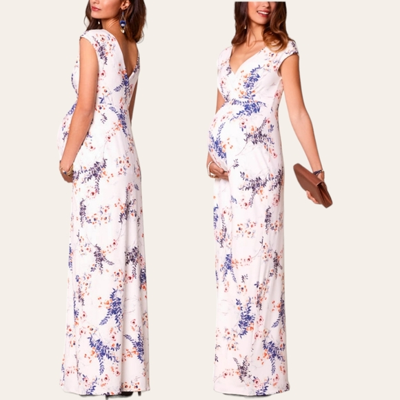 Tiffany Rose Alana Jersey Maxi Japanese Garden Floral Maternity Dress 14/16 - Picture 2 of 5
